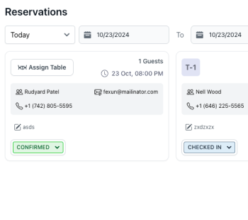 Simplified Table Reservation Feature